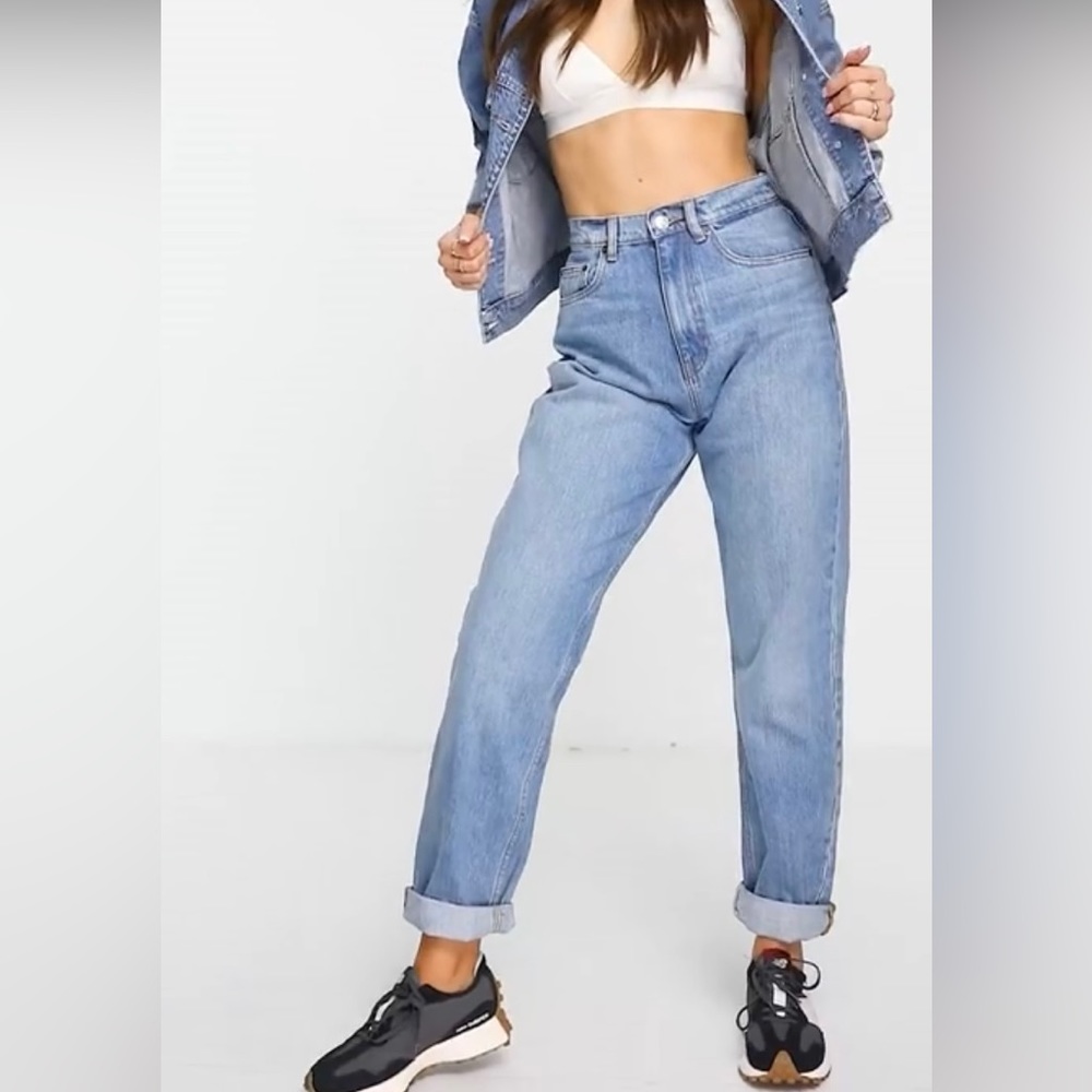 ASOS DESIGN Boyfriend Denim Jean Mid Blue size 26/30